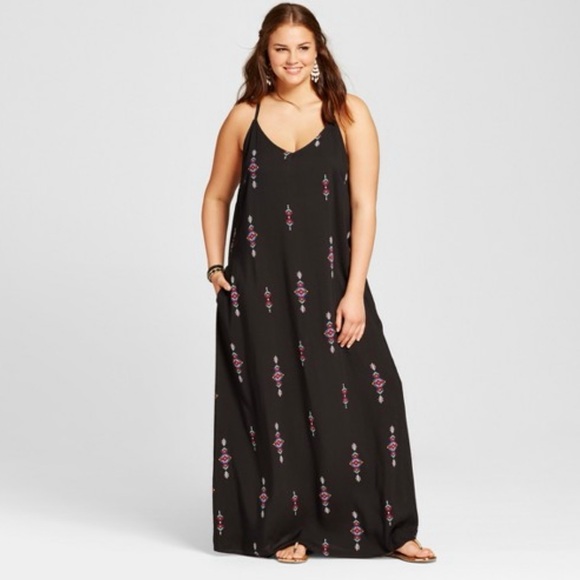 XHILARATION black maxi dress with tassel tie small - Picture 1 of 10